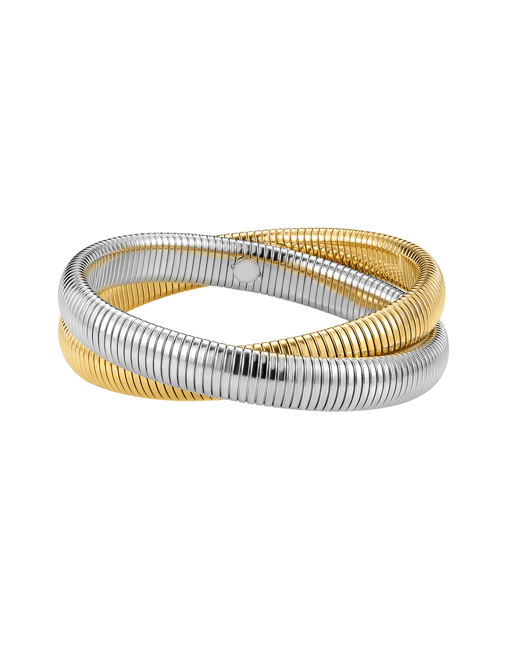 FASHION JEWELRY Two Tone Flex Snake Chain Bracelet Luv Aj