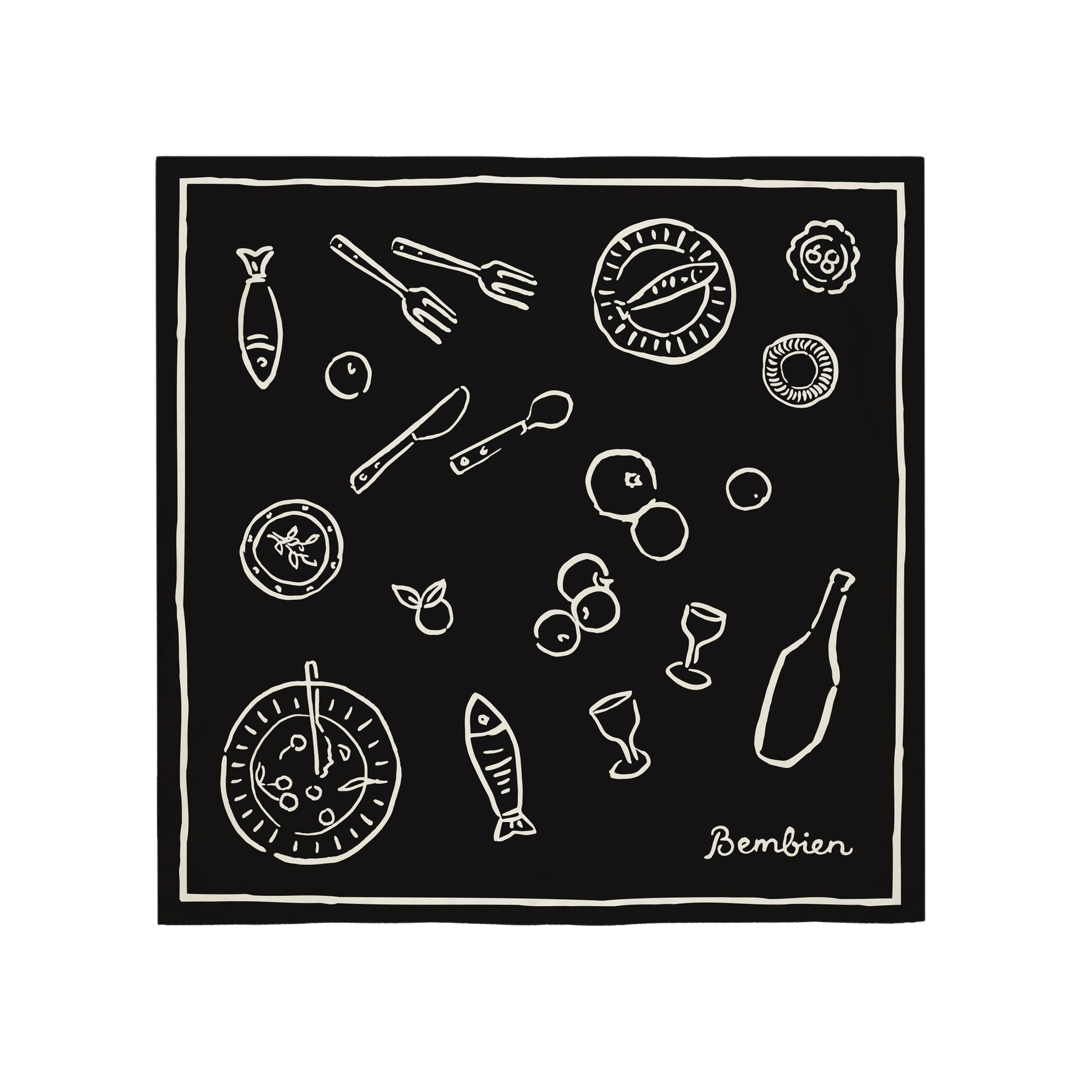 ACCESSORIES TABLEAU SCARF IN NOIR Bembien