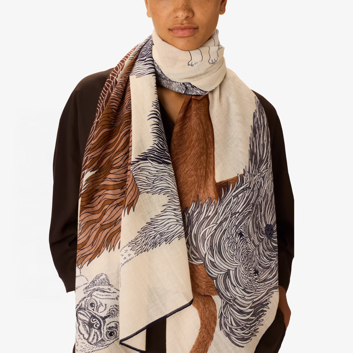 ACCESSORIES Cotton Toutou Scarf in White Inoui Editions