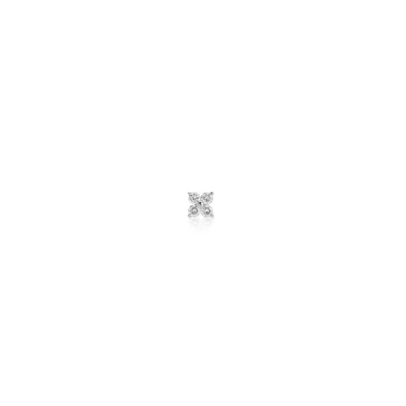 JEWELRY TS - 14K SINGLE MINI DIAMOND FLEUR STUD EARRING EF Collection