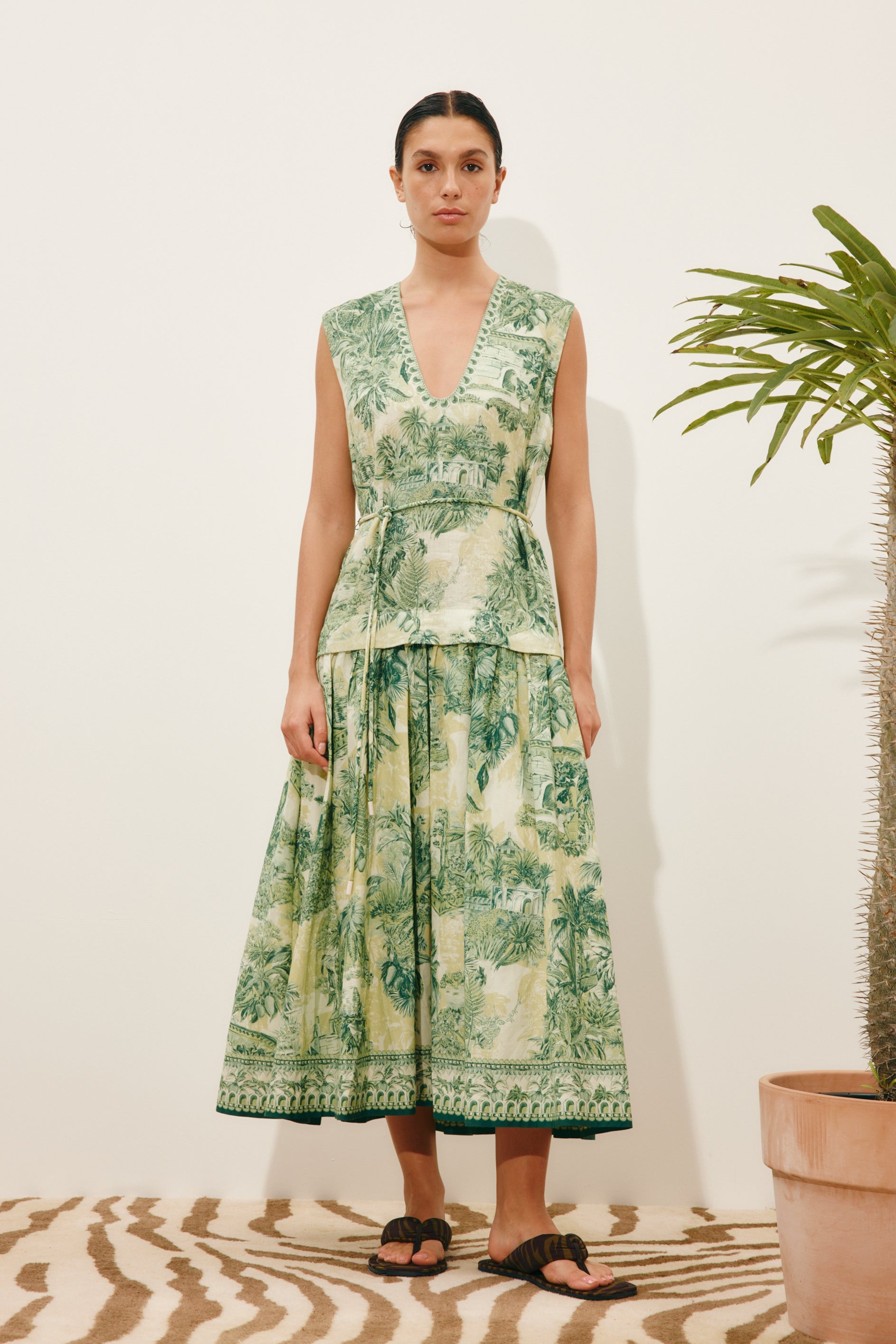 DRESSES/JUMPSUITS Sara Midi Dress in Green Alemais