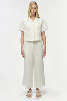 PANTS/SHORTS Kallin Cropped Wide Leg Pant in White Simkhai