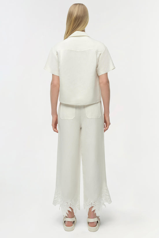 PANTS/SHORTS Kallin Cropped Wide Leg Pant in White Simkhai
