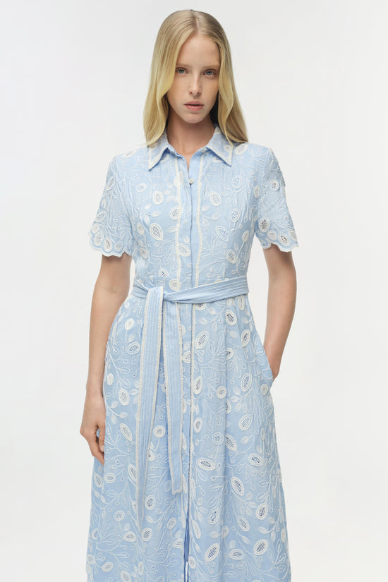 knee length dresses for ladies Edith Contrast Midi Dress in Natural main image 0