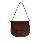 HANDBAGS Juliette Shoulder Bag in Chocolate Suede Lemiz