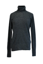 SWEATERS Wool Ribbed Turtle Neck in Charcoal Grey CT Plage