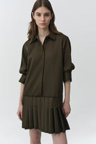 DRESSES/JUMPSUITS Regina Mini Dress in Dark Olive Simkhai