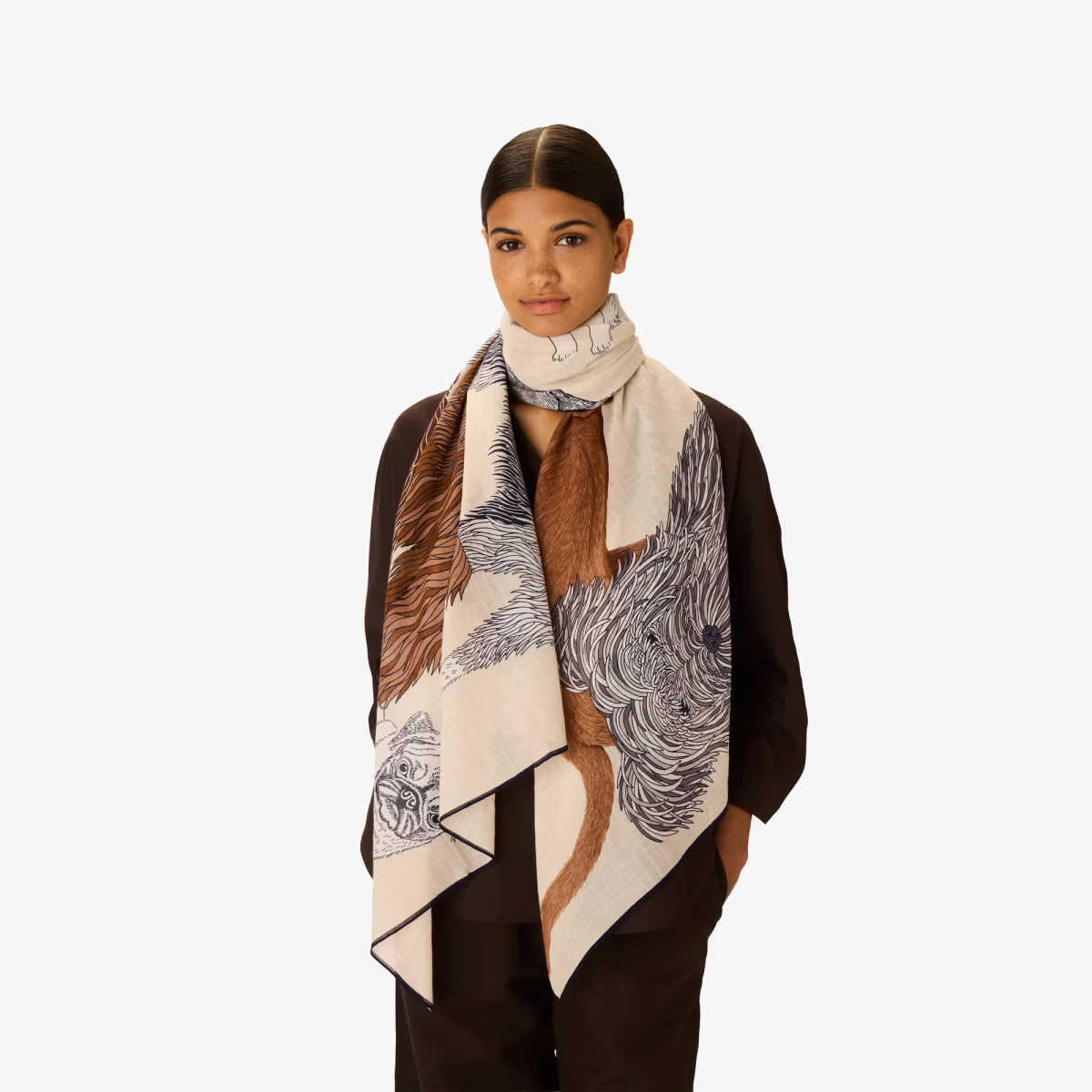 ACCESSORIES Cotton Toutou Scarf in White Inoui Editions