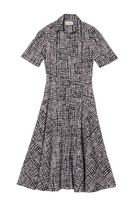 DRESSES/JUMPSUITS Paneled Shirt Dress in White & Black Gingham Atelier Delphine