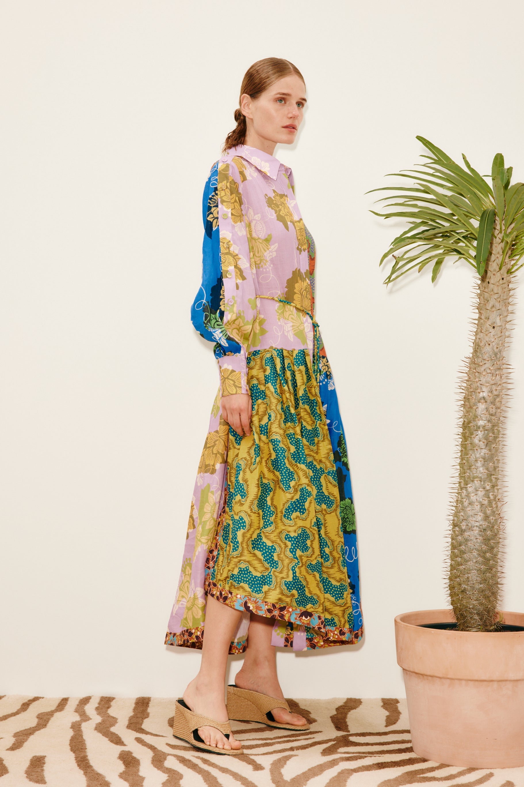 DRESSES/JUMPSUITS Arnie Spliced Shirtdress in Multi Alemais
