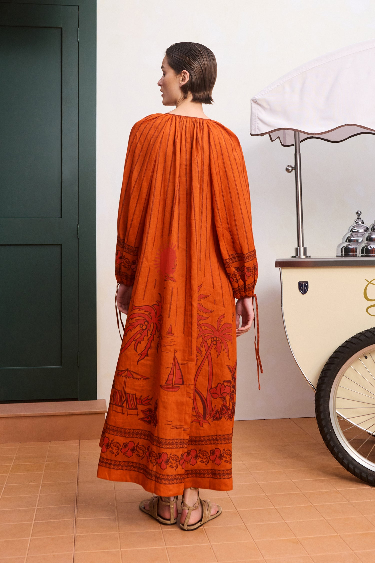 DRESSES/JUMPSUITS Boathouse Shirtdress in Orange Alemais