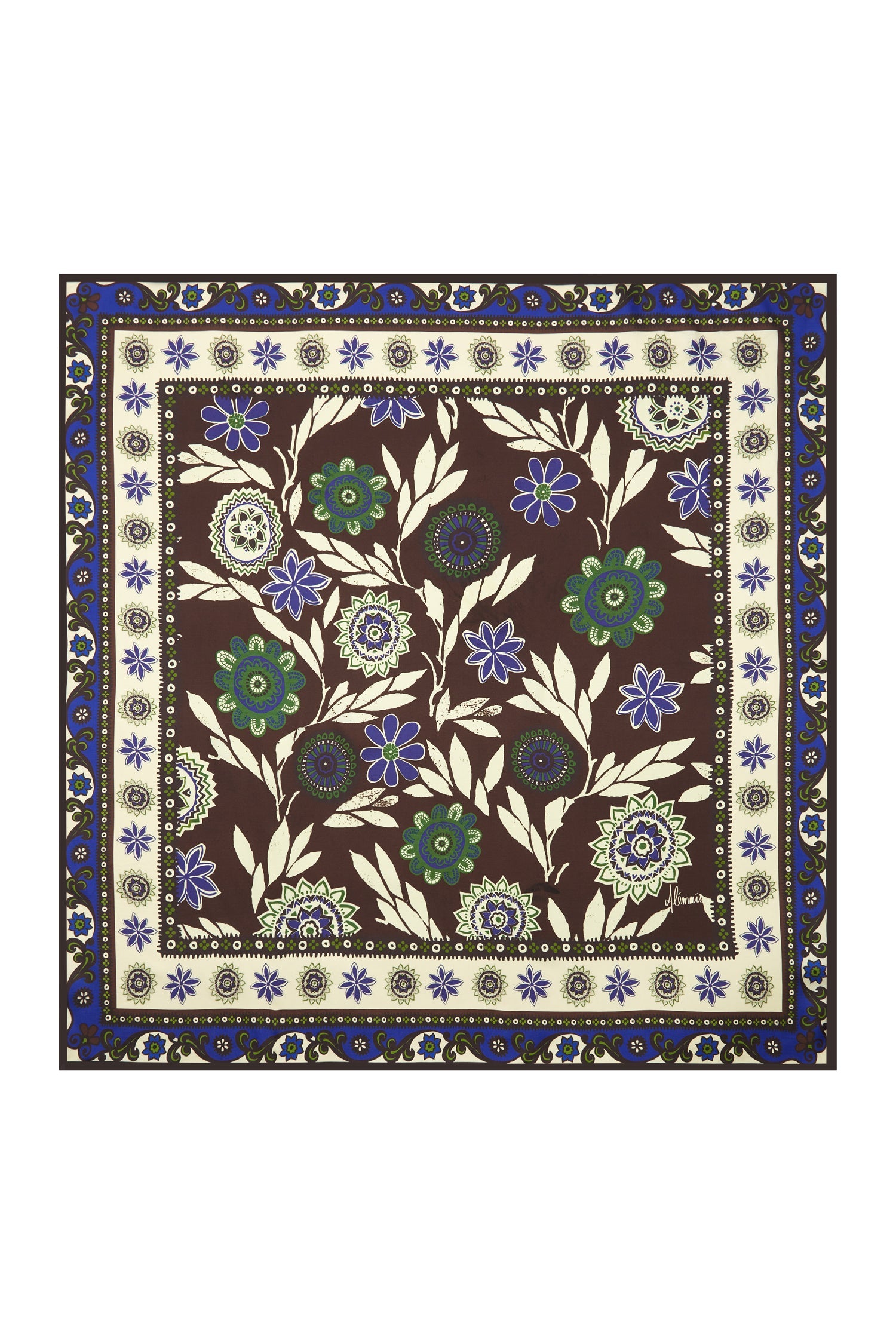 ACCESSORIES Jasper Silk Scarf in Chocolate Alemais