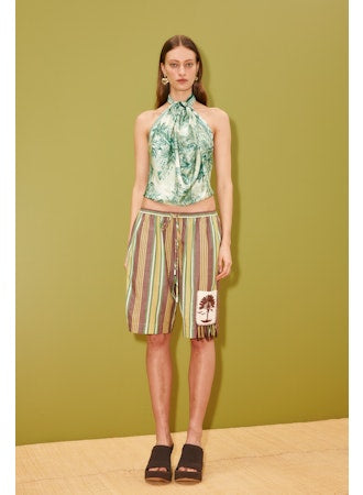 ACCESSORIES Sara Silk Scarf in Green Alemais