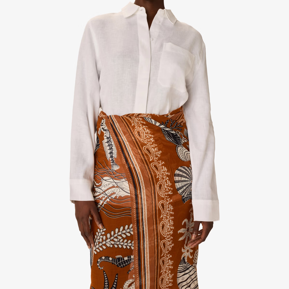 ACCESSORIES Neptune Scarf in Golden Brown Inoui Editions
