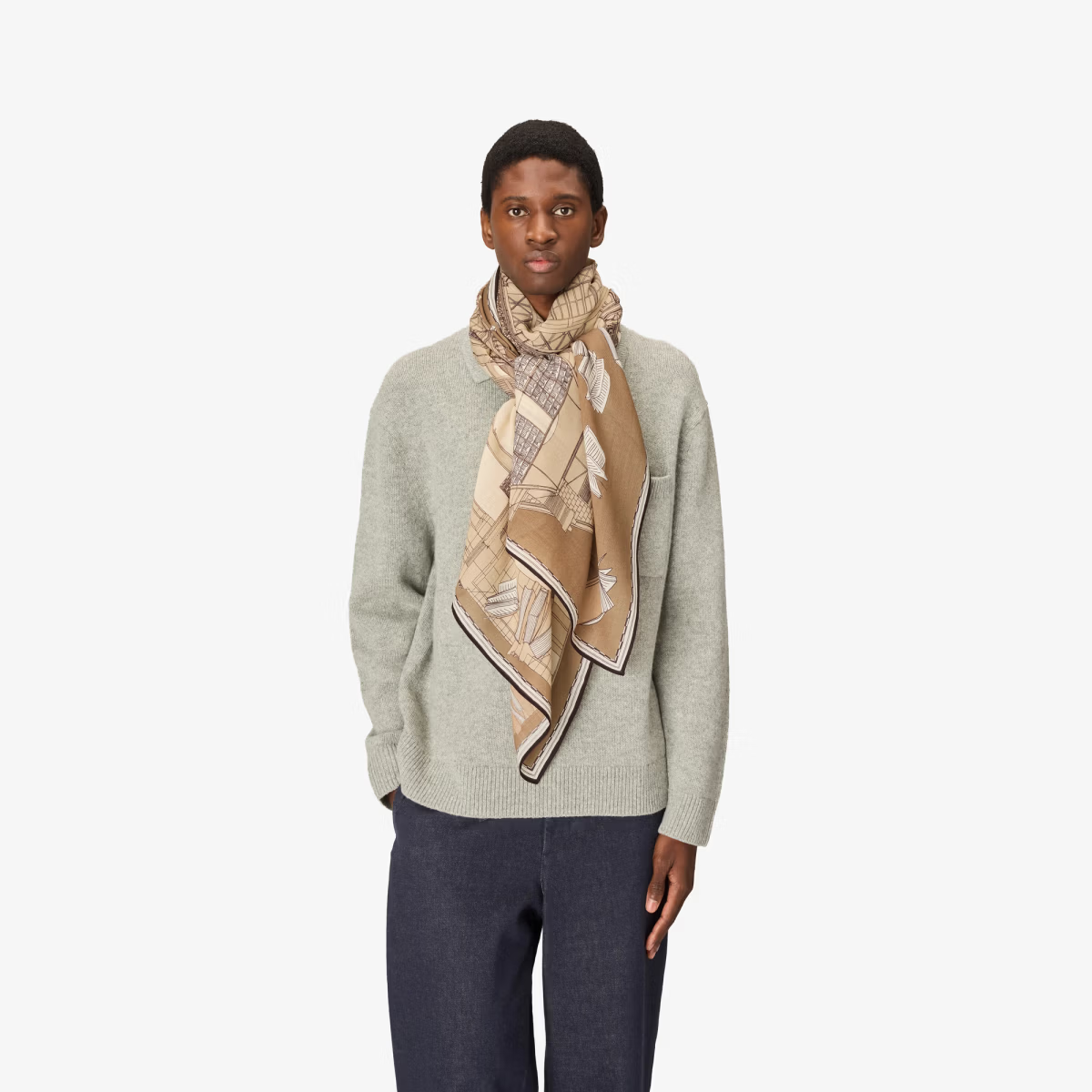 ACCESSORIES Vivienne Scarf in Brown Inoui Editions