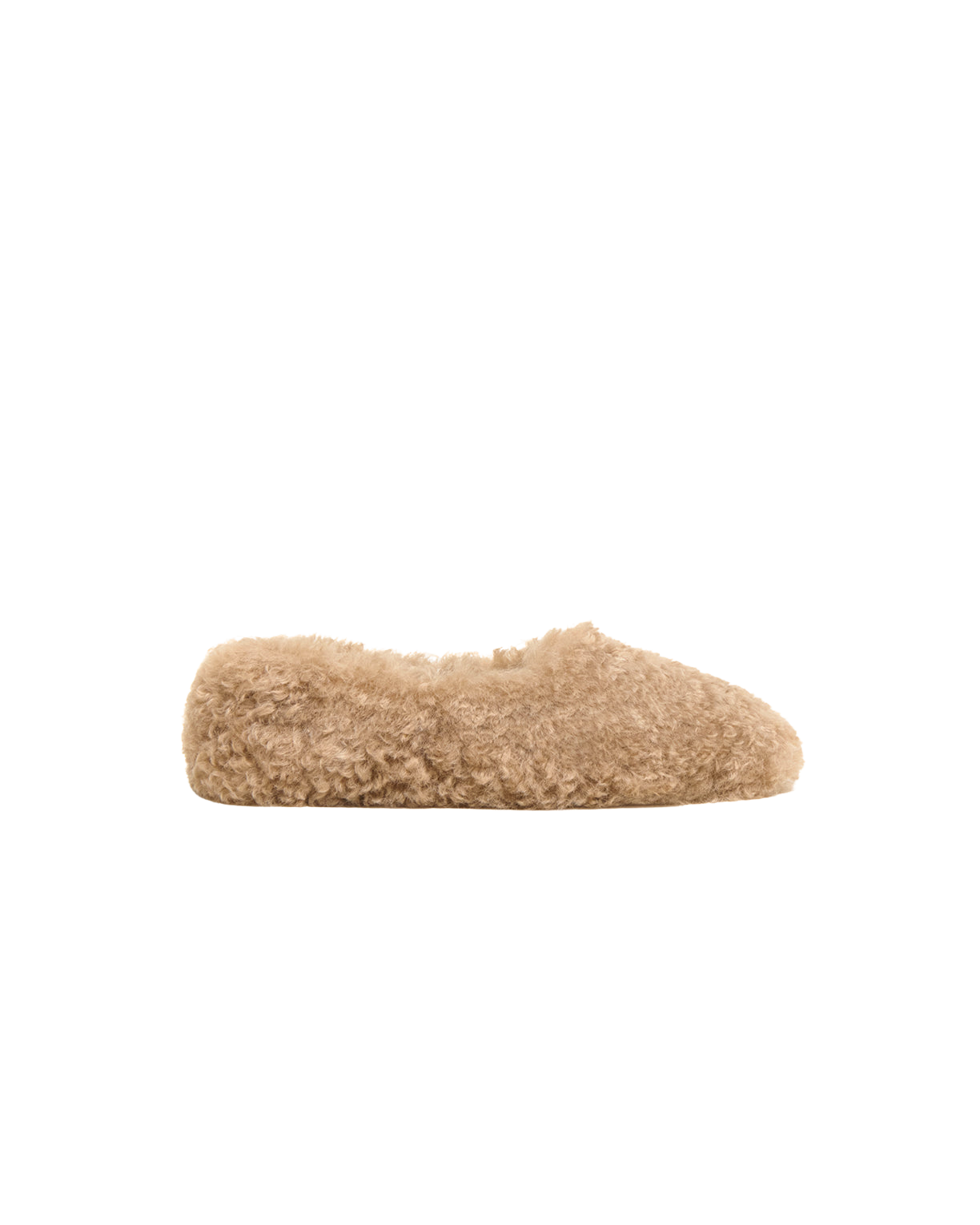 SHOES Magda Bouclette Flat Slipper in Camel Apparis