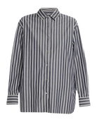 BLOUSES/SHIRTS/TOPS Yorke Shirt in Charcoal Stripe Nili Lotan