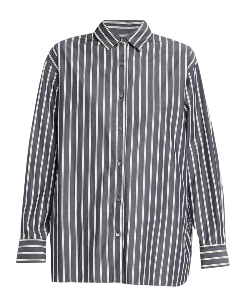 BLOUSES/SHIRTS/TOPS Yorke Shirt in Charcoal Stripe Nili Lotan
