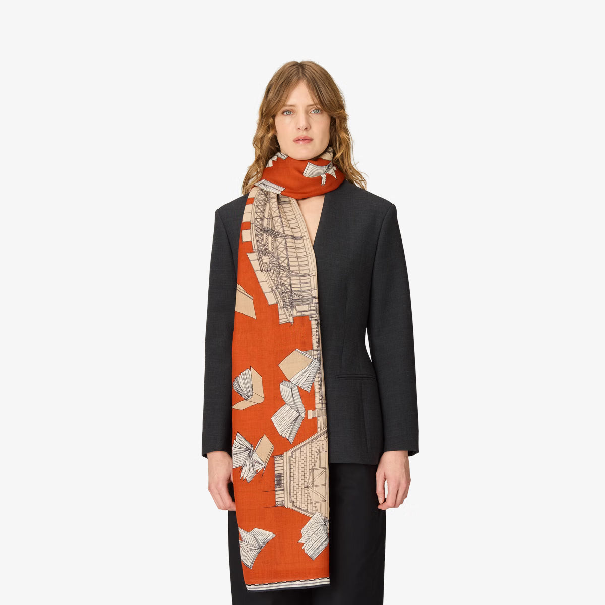 ACCESSORIES Vivienne Scarf in Orange Inoui Editions