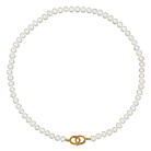 JEWELRY Open Ends White Pearl Necklace in Yellow Gold Three Stories Jewelry
