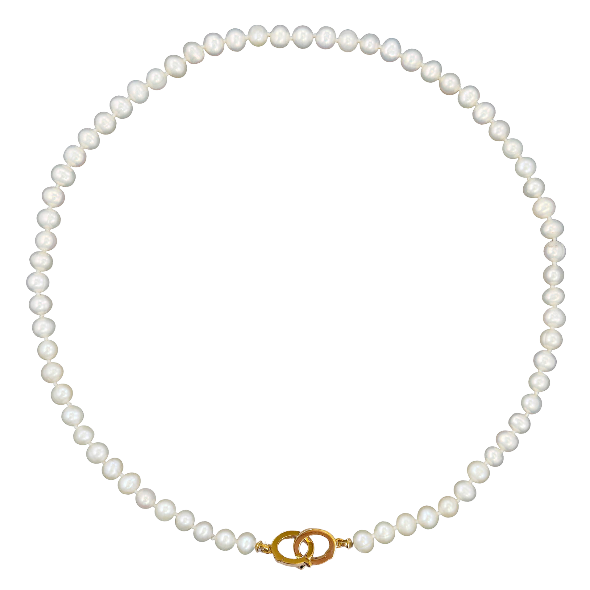 JEWELRY Open Ends White Pearl Necklace in Yellow Gold Three Stories Jewelry