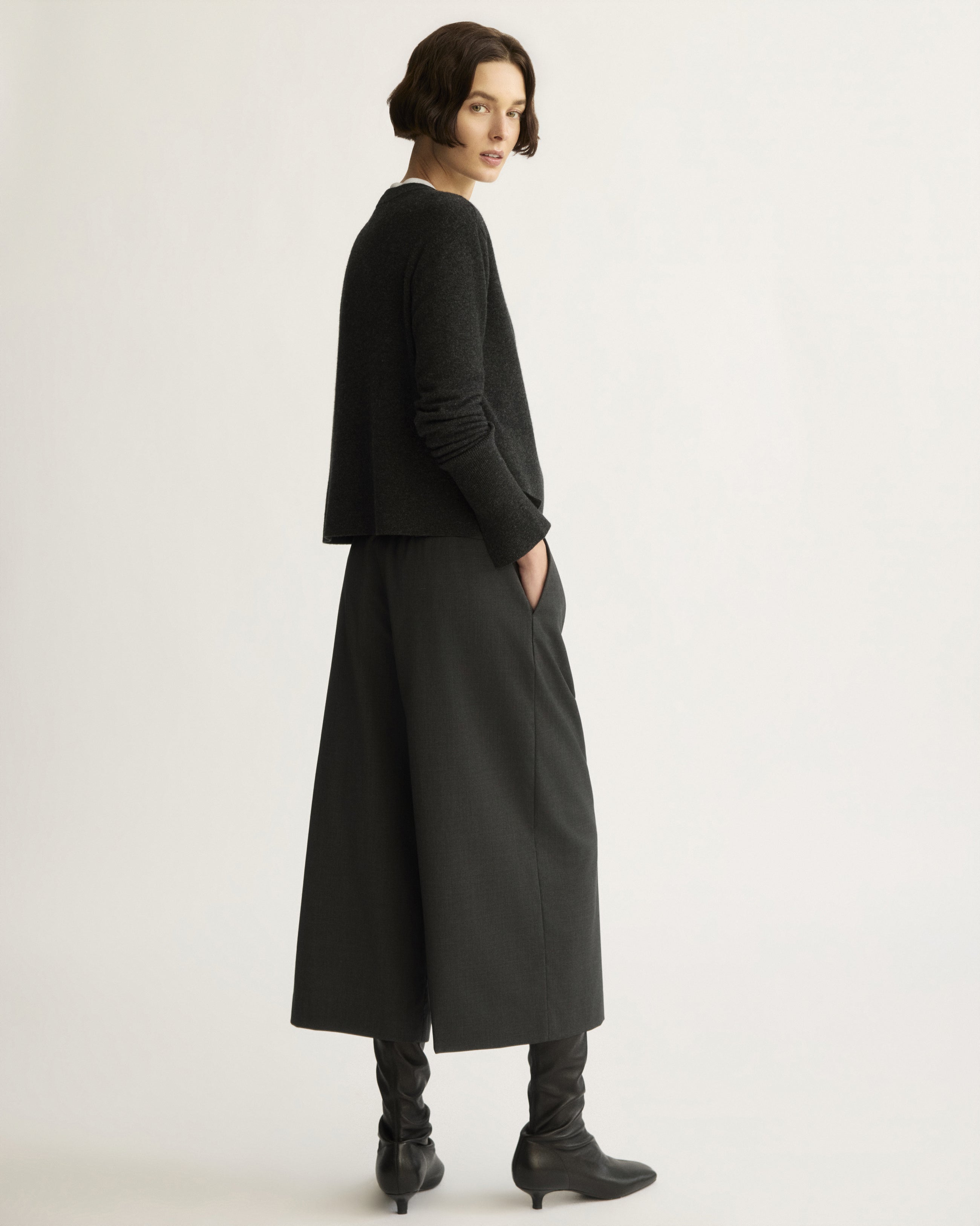 PANTS/SHORTS Reeve Culotte With Belt in Charcoal Arlo Mott