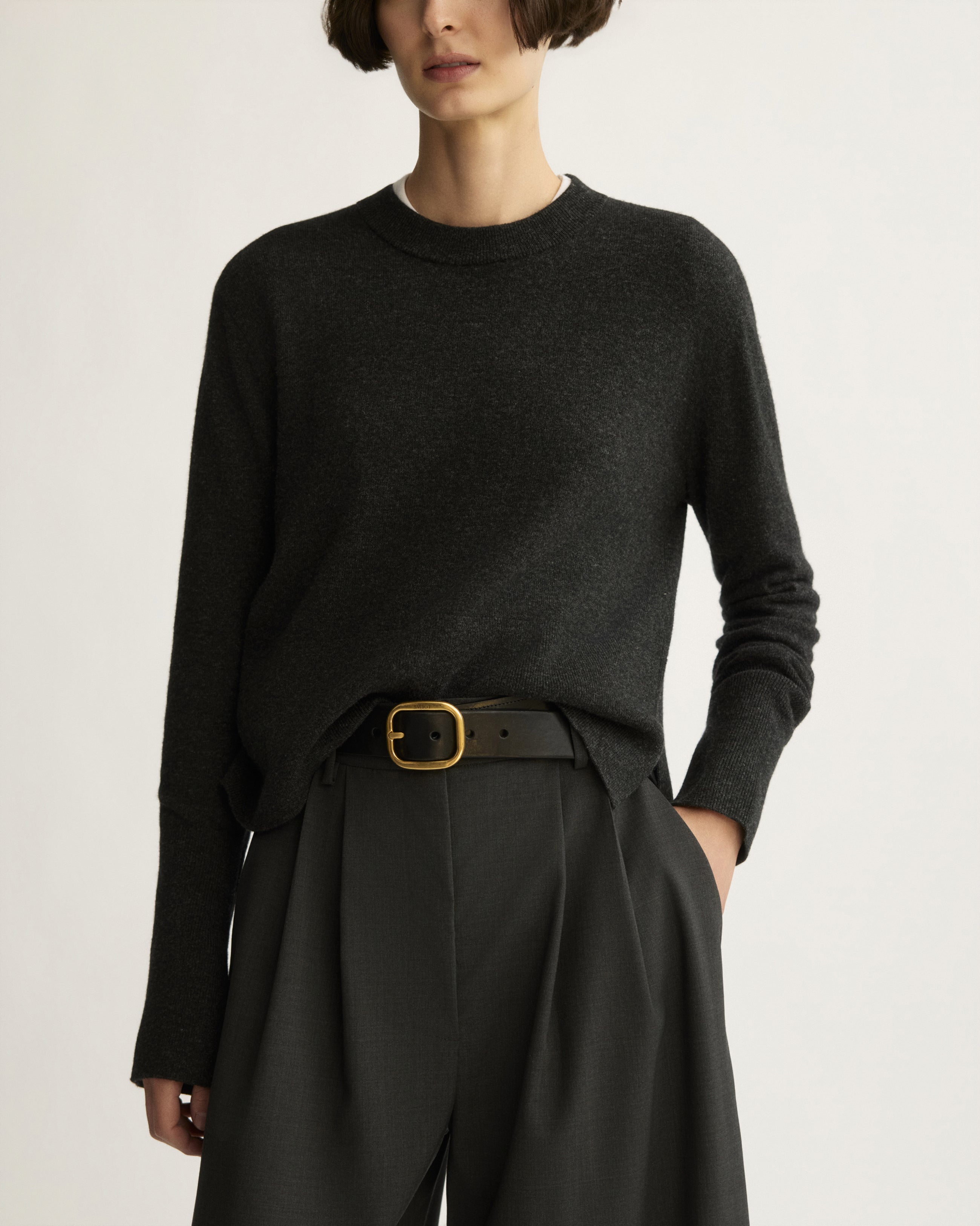 PANTS/SHORTS Reeve Culotte With Belt in Charcoal Arlo Mott