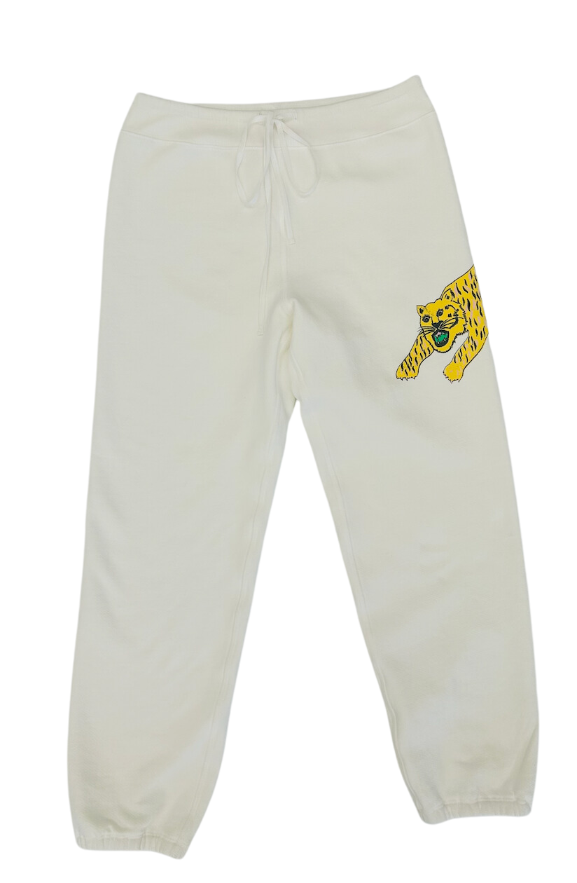 Raquel Allegra Topanga Tiger Sweatpants in White – Serafina