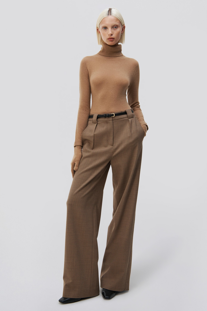 Pants Simkhai Julietta Wide Leg Trouser in Teak Simkhai