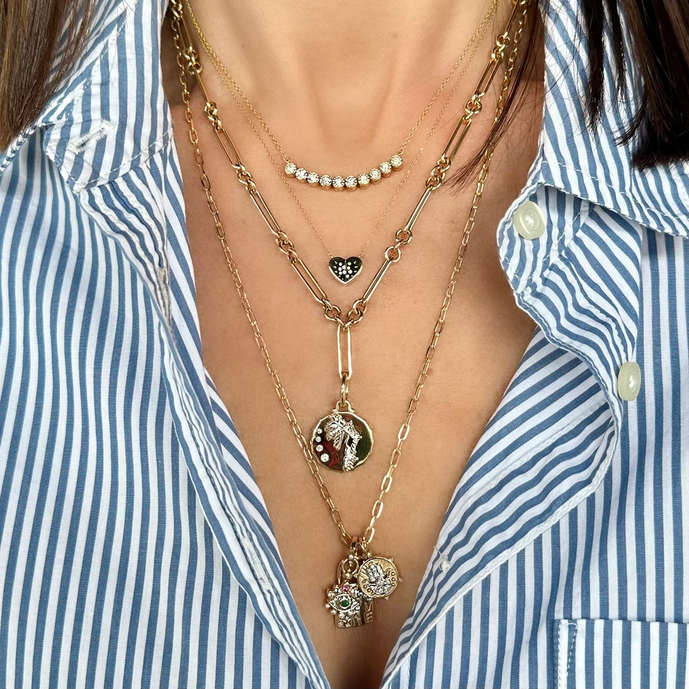 JEWELRY Alternating Paperclip Chain in Yellow Gold Three Stories Jewelry
