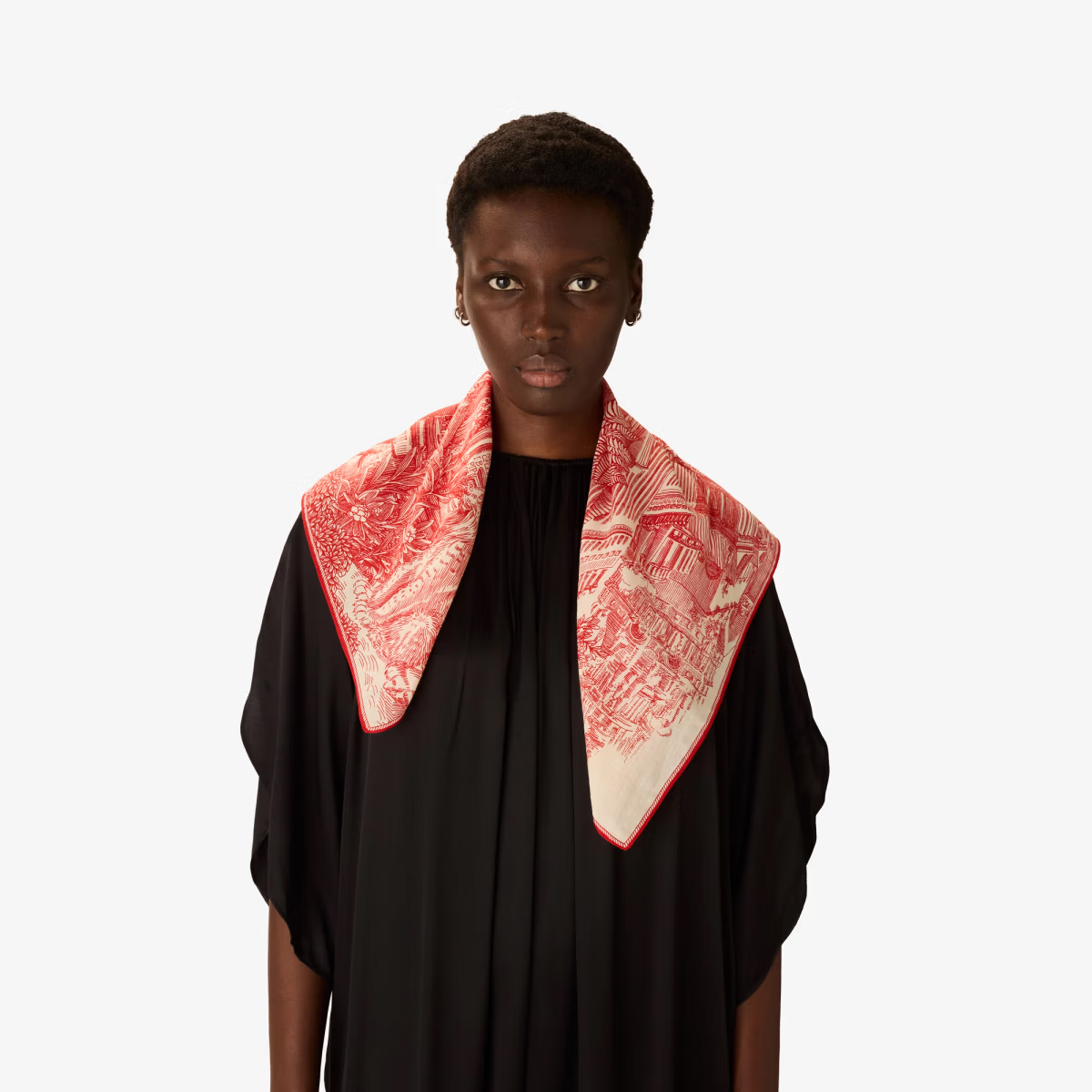 ACCESSORIES Piranesi Square Scarf in Red Inoui Editions