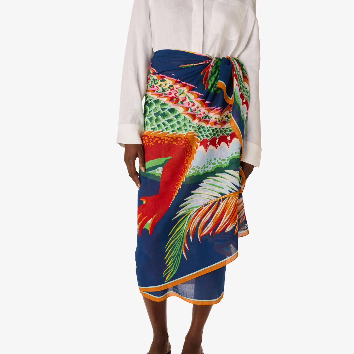 ACCESSORIES Croco Scarf in Duck Blue Inoui Editions