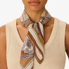ACCESSORIES Cotton Chance Square Scarf in Golden Brown Inoui Editions