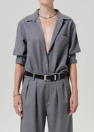 BLOUSES/SHIRTS/TOPS Kayla Shrunken Italian Virgin Wool Shirt in Gris Citizens of Humanity