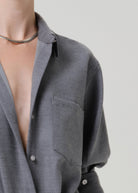 BLOUSES/SHIRTS/TOPS Kayla Shrunken Italian Virgin Wool Shirt in Gris Citizens of Humanity