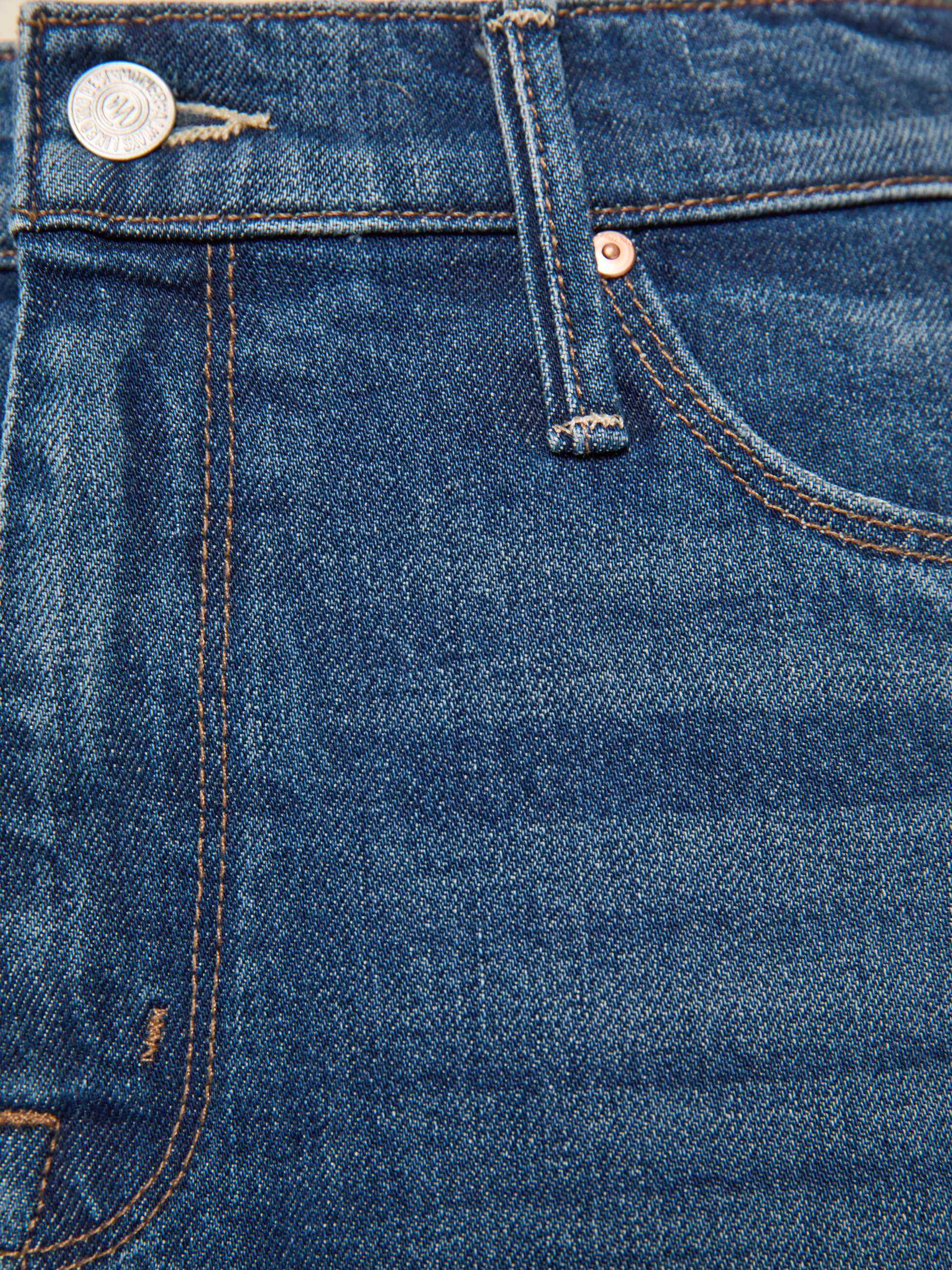 DENIM The Circle Midi Fray Denim Skirt in Buckaroo Mother