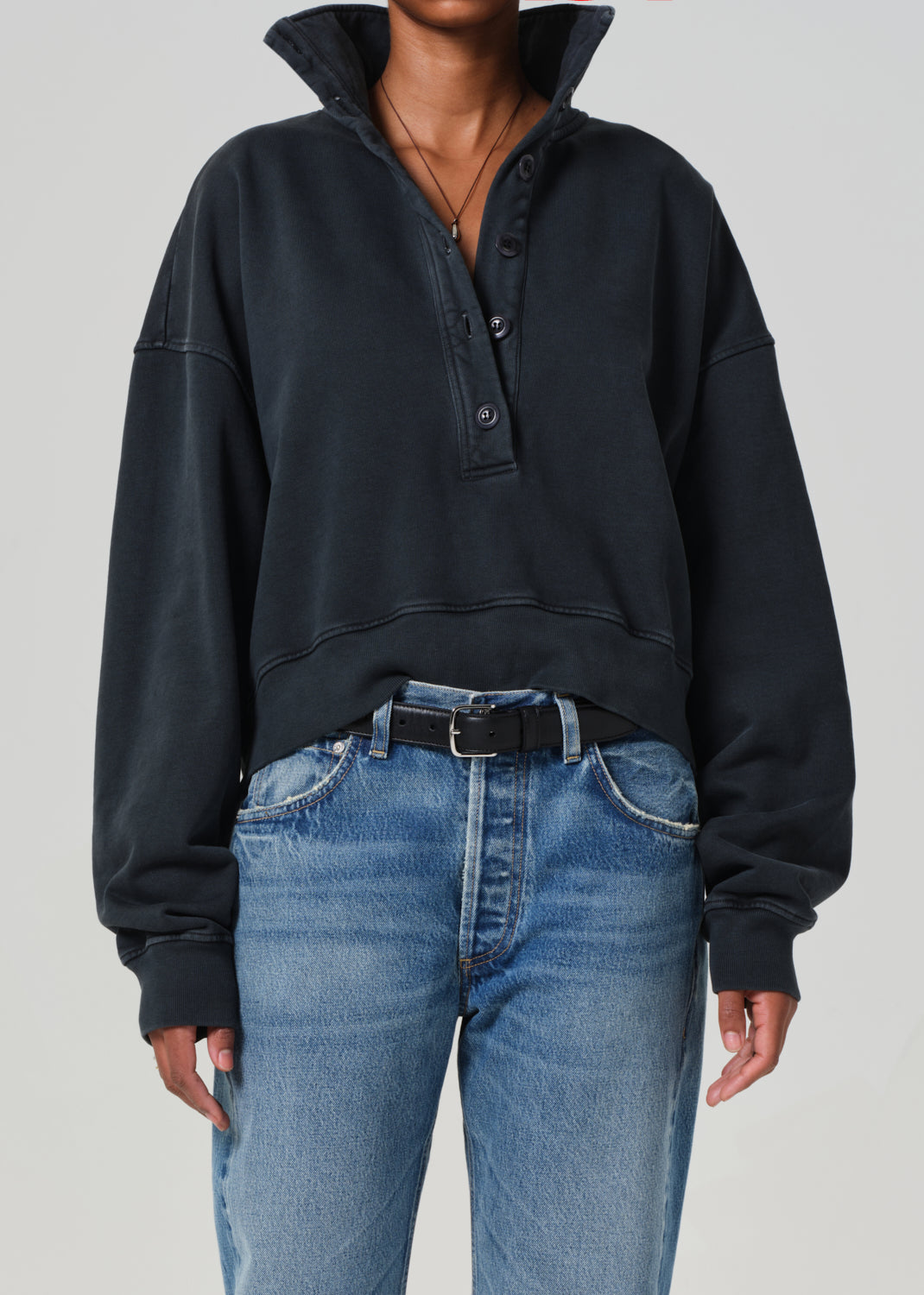 Mirelle Funnel Neck in Charcoal – Serafina