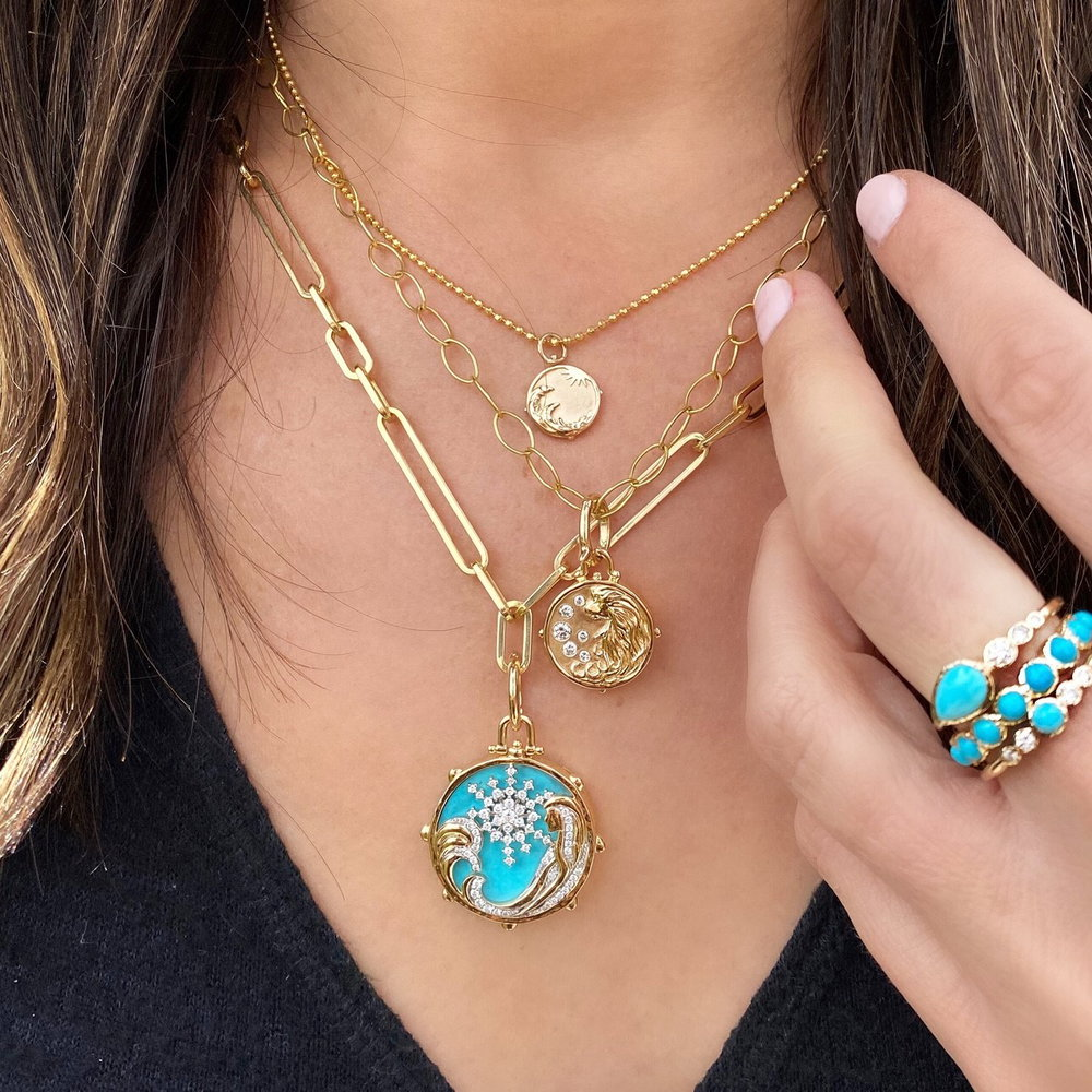 JEWELRY Classic Small Beaded Chain in Yellow Gold Three Stories Jewelry