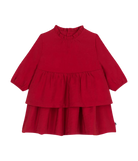 CHILDREN'S APPAREL Baby Dress with Ruffle in Red Petit Bateau