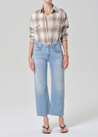 BLOUSES/SHIRTS/TOPS Kota Long Button Up in Schiffer Plaid Citizens of Humanity