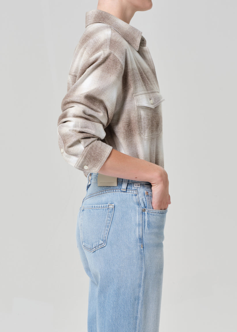 BLOUSES/SHIRTS/TOPS Kota Long Button Up in Schiffer Plaid Citizens of Humanity