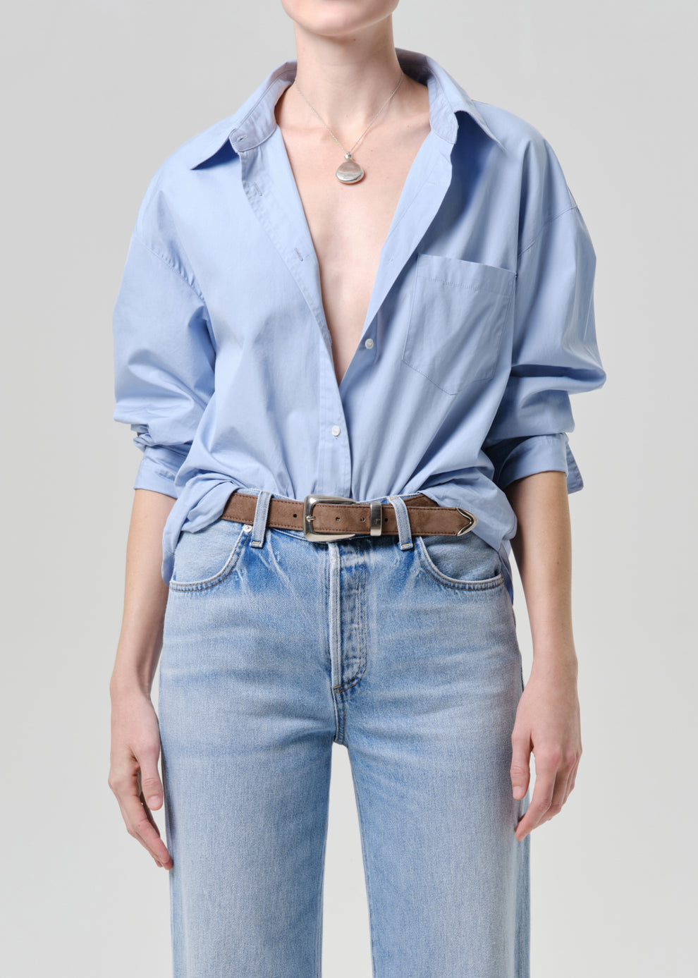 BLOUSES/SHIRTS/TOPS Thea Boyfriend Shirt in French Blue Citizens of Humanity