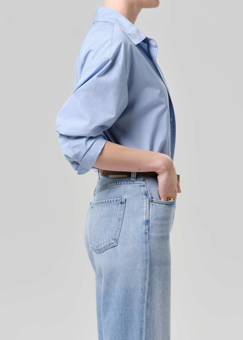 BLOUSES/SHIRTS/TOPS Thea Boyfriend Shirt in French Blue Citizens of Humanity