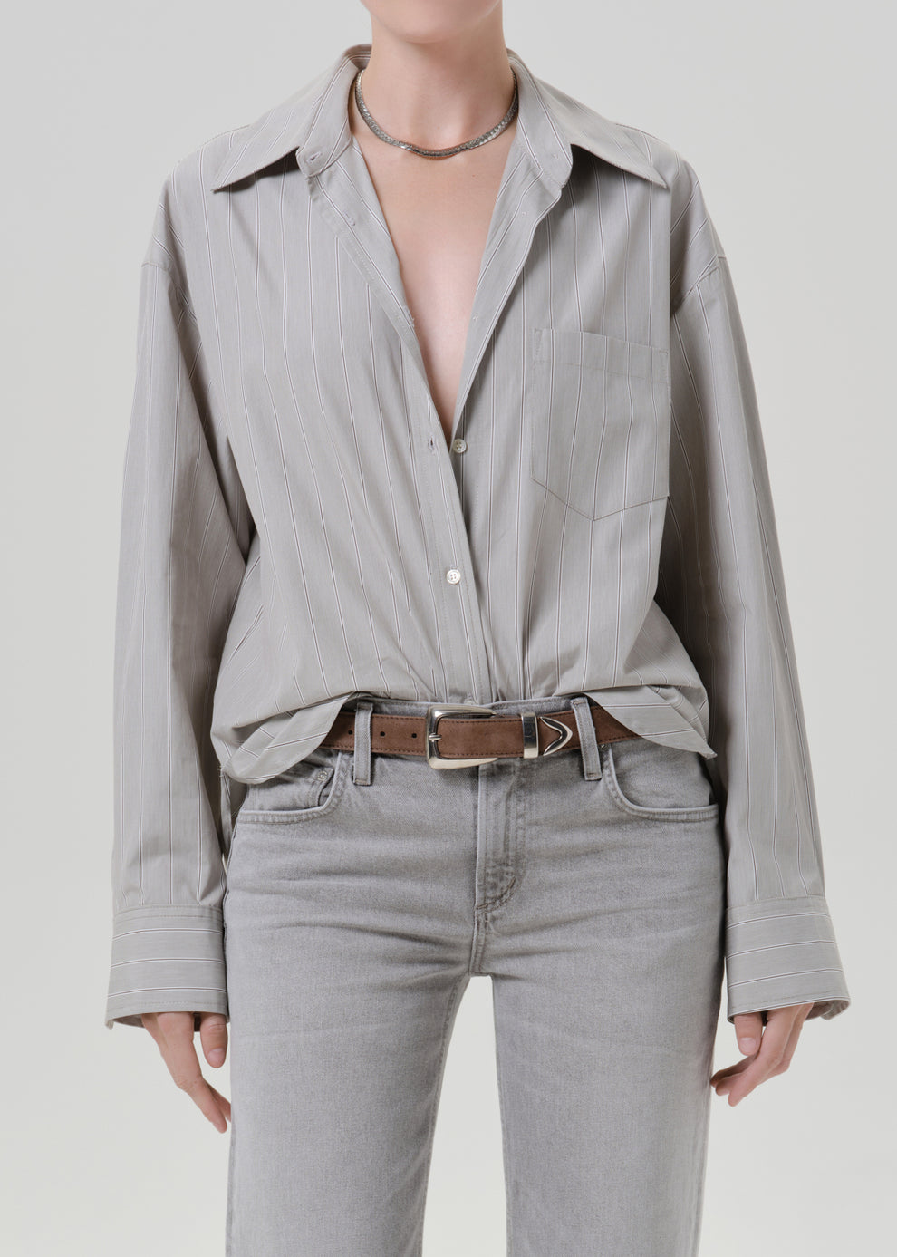 BLOUSES/SHIRTS/TOPS Thea Boyfriend Shirt in Marseille Stripe Citizens of Humanity