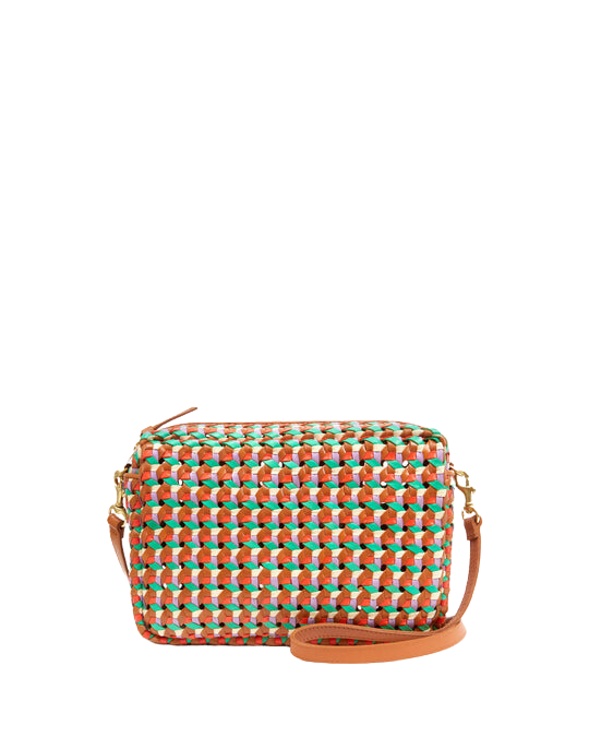 Clare V. Summer Simple Woven Tote in Multi Condessa Plaid