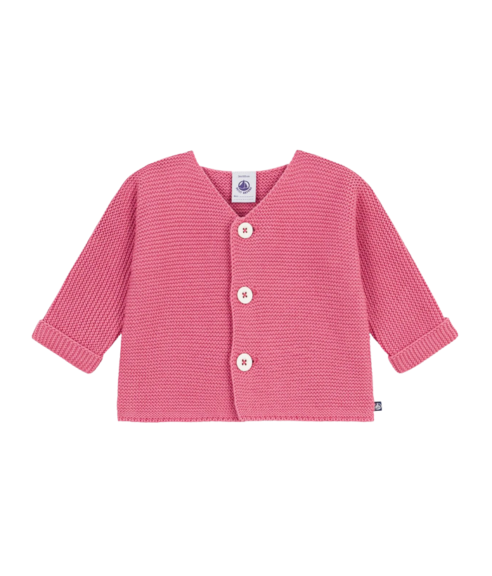 CHILDREN'S APPAREL Baby Cardigan in Pink Petit Bateau