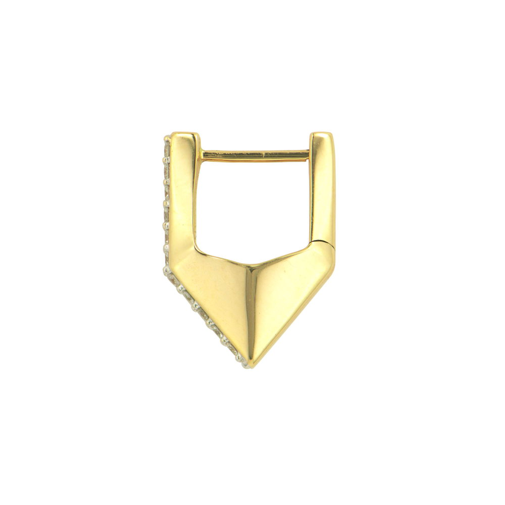 JEWELRY SINGLE GEOMETRIC DIAMOND V HOOP Three Stories Jewelry