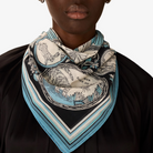 ACCESSORIES Cotton Chance Square Scarf in Navy Inoui Editions