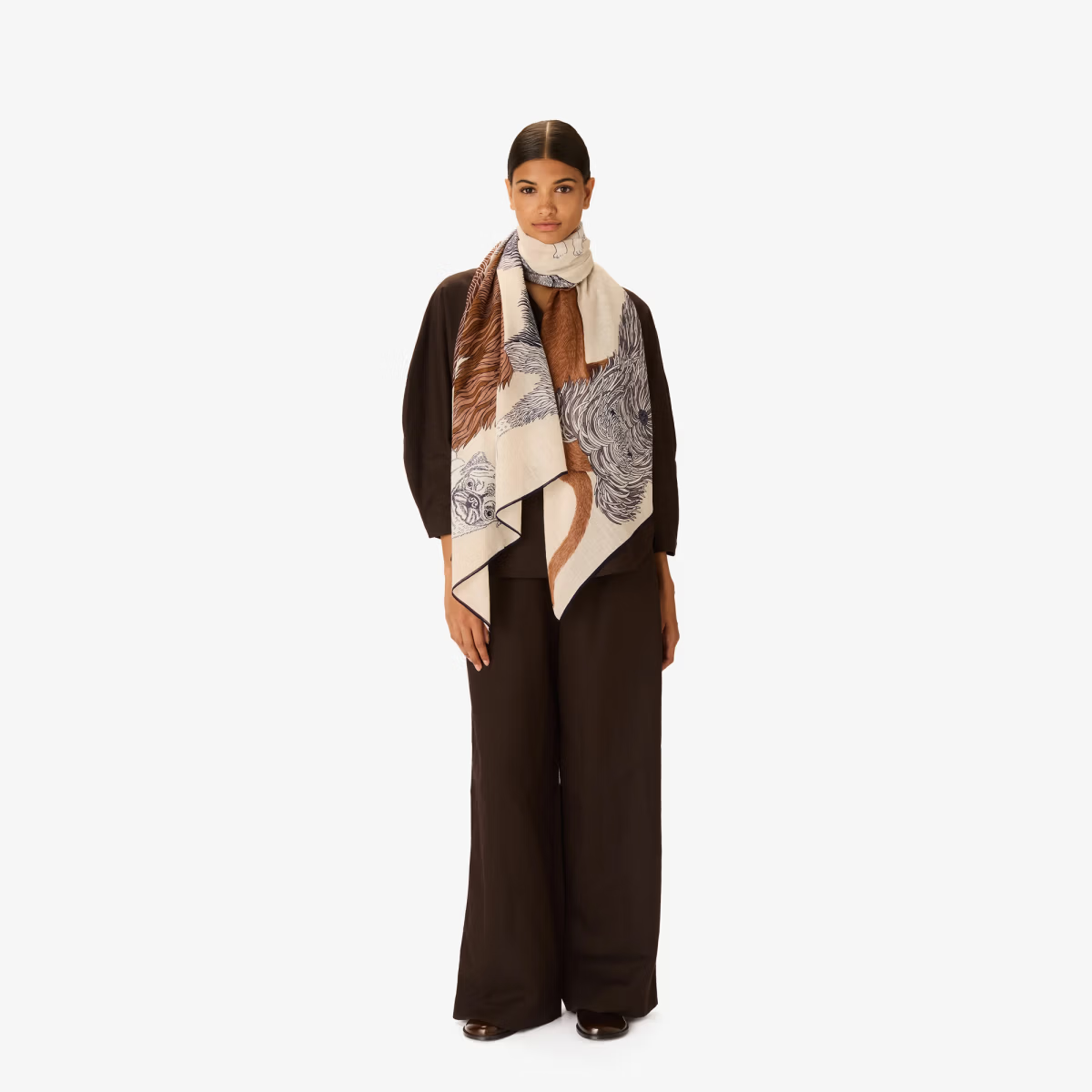 ACCESSORIES Cotton Toutou Scarf in White Inoui Editions