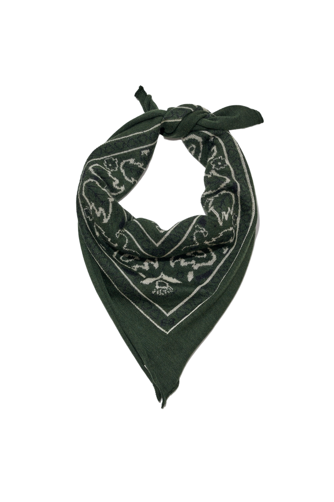 Scarves Organic by John Patrick Cashmere Bandana in Forest Green Organic by John Patrick
